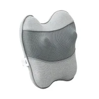 Livemor Back Massager with Heat USB Neck Shoulder Pillow 3-Speed Ergonomic Lumbar Support Portable Grey