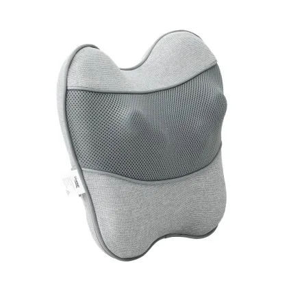 Livemor Back Massager with Heat USB Neck Shoulder Pillow 3-Speed Ergonomic Lumbar Support Portable Grey