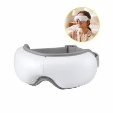 Livemor Eye Massager with Heat and Vibration, Bluetooth Audio, 5 Modes, 1000mAh, White