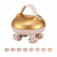 Livemor Wireless Scalp and Body Massager IPX7 Waterproof USB-C Rechargeable with Red Light LED Gold