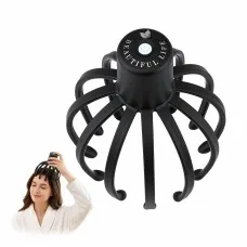 Livemor Hands-Free Electric Scalp Head Massager, Cordless Rechargeable, 3 Modes, 12 Tentacles, Black