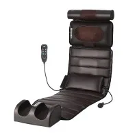 Livemor Full Body Massage Mat with Heated Neck Pillow and Foot Massager Brown