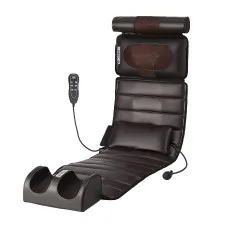 Livemor Full Body Massage Mat with Heated Neck Pillow and Foot Massager Brown