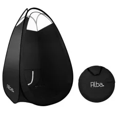 Alba Portable Pop Up Spray Tanning Tent - Black, Washable Material, Transparent Windows, Sturdy, 100x100x190cm