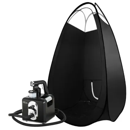 Alba. Professional Spray Tan Machine Kit with HVLP Gun, Heated 500W Motor, Black Tanning Tent, 8-Level Control