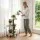 Artiss 4-Tier Plant Stand, Zigzag Design, Metal Frame & Particle Board, Indoor/Outdoor Use, 40x23x75cm, Black/Oak