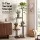 Artiss 5-Tier Plant Stand, Metal and Wood Shelf, Indoor Outdoor, Black and Brown