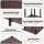 Artiss 5-Tier Plant Stand, Metal and Wood Shelf, Indoor Outdoor, Black and Brown