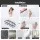Artiss Six-Piece Wall Shower Caddy Bathroom Organiser Set Rust Resistant Steel Black No Drilling Adhesive Mount