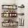 Artiss Six-Piece Wall Shower Caddy Bathroom Organiser Set Rust Resistant Steel Black No Drilling Adhesive Mount