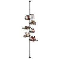 Artiss 6-Tier Tension Pole Shower Caddy Steel Corner Bathroom Shelf Black 79-310cm Tool-Free Assembly Artiss 6-Tier Tension Pole Shower Caddy Steel Corner Bathroom Shelf Black 79-310cm Tool-Free Assembly