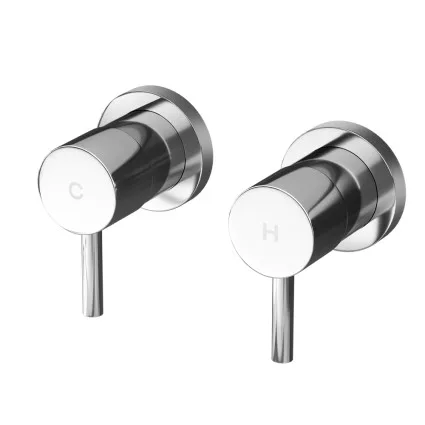 Cefito Basin Twin Tap Wall-Mounted Brass Faucet, Chrome Finish, Leak-Resistant, WaterMark Approved, 5-Year Warranty