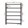 Devanti Heated Towel Rail 6 Bar Electric Warmer Rack, Carbon Steel, Black, Timer, Wall Mounted, Waterproof, 80W