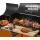 Grillz Offset 2-In-1 BBQ Smoker, Heavy-Duty Steel, 113x104x42cm, Black - Portable Charcoal Grill & Smoker with Wheels