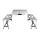 Weisshorn Folding Camping Table Set - Portable Aluminium Outdoor Picnic BBQ with 2 Bench Chairs, Seats 4, 35kg Capacity