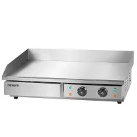 Devanti 73cm Commercial Electric Griddle, 4400W, Stainless Steel, Dual-Zone Cooking, S-Shaped Heating, 50-300°C Devanti 73cm Commercial Electric Griddle, 4400W, Stainless Steel, Dual-Zone Cooking, S-Shaped Heating, 50-300°C