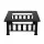 Grillz 2-in-1 Fire Pit BBQ Grill Table, Steel, 81x81x45cm, Stone Pattern, All-Season Outdoor Heating & Cooking