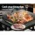 Grillz 2-in-1 Fire Pit BBQ Grill Table, Steel, 81x81x45cm, Stone Pattern, All-Season Outdoor Heating & Cooking