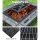 Grillz 3-In-1 Steel & Ceramic Outdoor Table - Fire Pit, BBQ Grill, Ice Bucket, 94x71x44cm, Modern Rustic Design