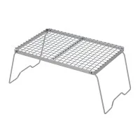 Grillz Portable BBQ Grill - Foldable Charcoal Smoker with Stainless Steel Grates, Compact 35.5cm, Ideal for Camping