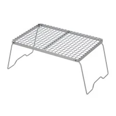Grillz Portable BBQ Grill - Foldable Charcoal Smoker with Stainless Steel Grates, Compact 35.5cm, Ideal for Camping