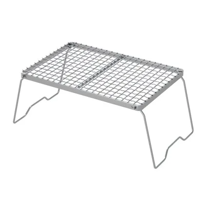 Grillz Portable BBQ Grill - Foldable Charcoal Smoker with Stainless Steel Grates, Compact 35.5cm, Ideal for Camping