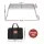 Grillz Portable BBQ Grill - Foldable Charcoal Smoker with Stainless Steel Grates, Compact 35.5cm, Ideal for Camping