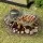Grillz Portable BBQ Grill - Foldable Charcoal Smoker with Stainless Steel Grates, Compact 35.5cm, Ideal for Camping