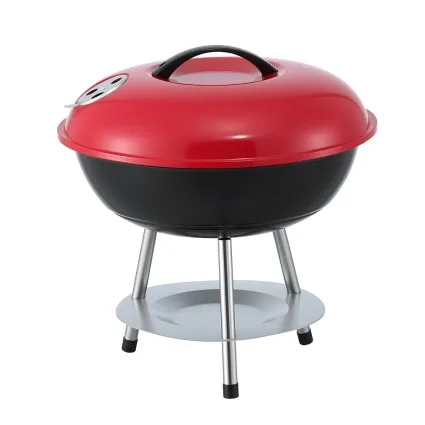 Grillz Portable Charcoal BBQ Grill with Lid, 34cm Stainless Steel Grate, Lightweight for Camping & Outdoor Cooking