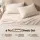 Giselle Bedding Queen Sheet Set 150 GSM Micro Flannel 40cm Deep Pocket Cream White Anti-Pilling Fast Drying