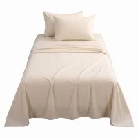 Giselle Bedding Single Sheet Set 150 GSM Micro Flannel Anti-Pilling Fast Drying Cream White