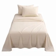 Giselle Bedding Single Sheet Set 150 GSM Micro Flannel Anti-Pilling Fast Drying Cream White
