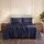 Giselle Bedding Double 500TC Combed Cotton Sheet Set 40cm Extra Deep Pocket Sateen Navy Blue Breathable