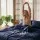 Giselle Bedding Double 500TC Combed Cotton Sheet Set 40cm Extra Deep Pocket Sateen Navy Blue Breathable