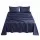 Giselle Bedding King Cotton Sheet Set 500TC 40cm Deep Pocket Sateen Navy Blue