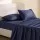 Giselle Bedding King single Cotton Sheet Set 500TC 40cm Deep Pocket Sateen Navy Blue
