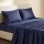 Giselle Bedding Queen Cotton Sheet Set 500TC 40cm Deep Pocket Navy Blue