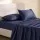 Giselle Bedding Single 500TC Cotton Sheet Set 40cm Deep Pocket Sateen Navy Blue