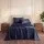 Giselle Bedding Single 500TC Cotton Sheet Set 40cm Deep Pocket Sateen Navy Blue