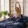 Giselle Bedding Single 500TC Cotton Sheet Set 40cm Deep Pocket Sateen Navy Blue