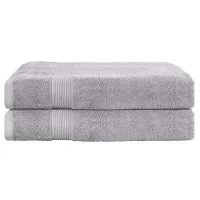 2 Pack Extra Large Bath Sheets Set, 100% Cotton, 180x90cm, 550GSM, Highly Absorbent, Quick-Dry, Grey Towels