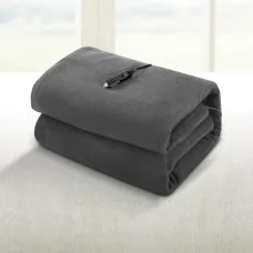 Giselle Bedding Electric Heated Car Blanket 150x110cm Grey 12V DC 50W Ultra Soft Fleece With 1m Cord
