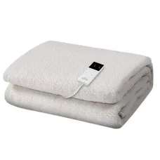 Giselle Bedding Single Electric Blanket - Fleecy Wool, 9 Heat Settings, LED Control, Washable, 1-Year Warranty