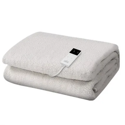 Giselle Bedding Single Electric Blanket - Fleecy Wool, 9 Heat Settings, LED Control, Washable, 1-Year Warranty