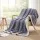 Giselle Bedding 203x230cm Double-Sided Fleece Throw Blanket, Cable Knit Design, Lightweight & Ultra-Plush, Grey