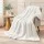 Giselle Bedding 203x230cm Flannel Fleece Throw Blanket - Ultra-Plush, Lightweight, Cosy Sofa, Bed Accent in White