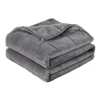 Giselle Bedding 6.8KG Weighted Blanket - Dual-Sided Fleece, Sherpa, 120x180cm, Anti-Anxiety, Glass Beads Filling