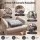 Giselle Bedding Weighted Lap Blanket 3.2kg Quilted Crystal Velvet Grey Glass Bead Fill for Sofa Office