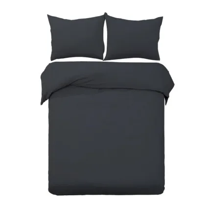 Giselle Bedding 100% Microfibre Super King Quilt Cover Set - Classic Black, 3-Piece, Luxuriously Soft & Breathable