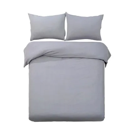 Giselle Bedding Classic Grey Super King Quilt Cover Set - 3-Piece, 100% Microfibre, Luxuriously Soft, Machine Washable